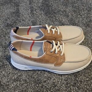 Casual Beige and Brown Boat Shoes